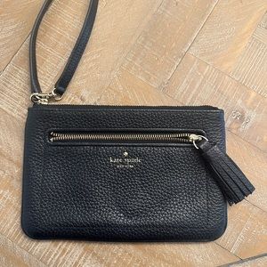 Kate Spade black leather wristlet